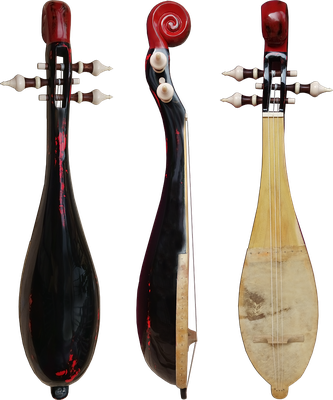 Trisari lute from the seventh to eighth centuries. Rebuilt by Patrick Kersalé from different sources.