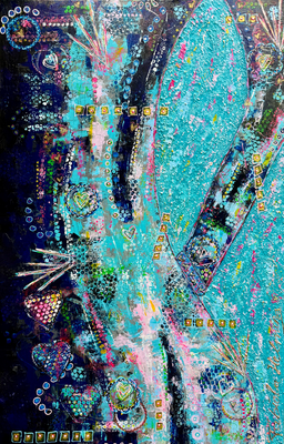 Schilderij NUDE 70 x 115 cm - met reliëf 