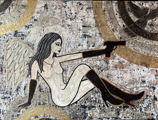 #painting #art #acryl #canvas #schilderij #acrylicpainting #acrylverf #abstract #pistool #gun #pistol #schietsport #shooting #schieten #gold #shootingangel #glitter #zilver #goud #aalten #achterhoek