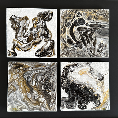 Pouring Art - onderzetters 10 x 10 cm
