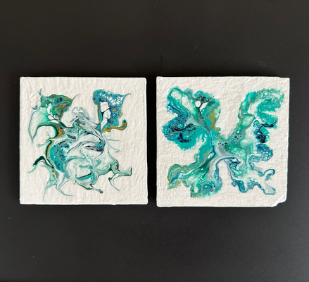 Pouring Art - onderzetters 10 x 10 cm