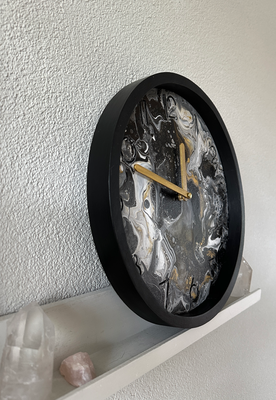 Pouring Art - klok 31 cm