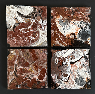 Pouring Art - onderzetters 10 x 10 cm