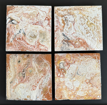Pouring Art - onderzetters 10 x 10 cm