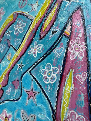  Happy legs 117 x 70 cm - met reliëf 