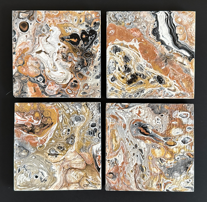 Pouring Art - onderzetters 10 x 10 cm