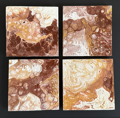 Pouring Art - onderzetters 10 x 10 cm