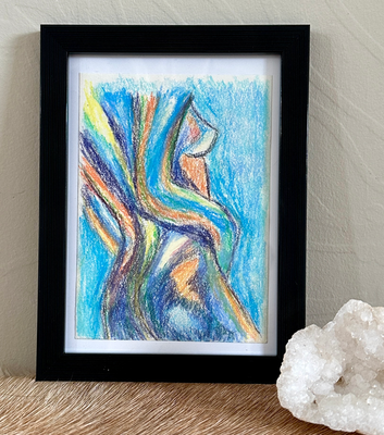 15 x 20 cm Krijt tekening chalk drawning nude body vrouw woman breast borst