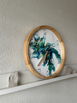 Klok pouring art fluid art clock