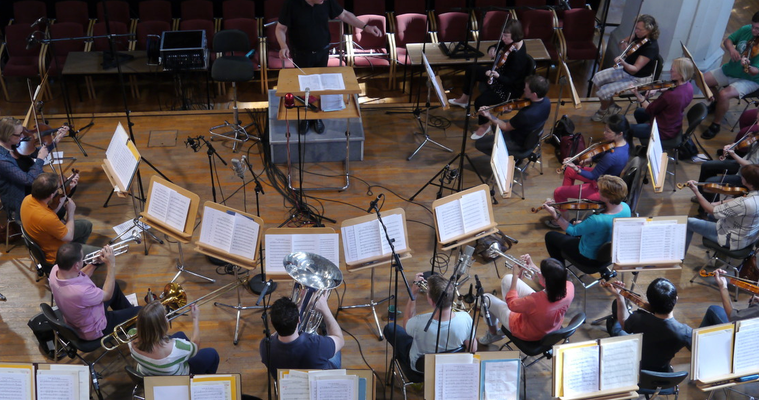 Brandenburgisches Staatsorchester mit Fine Arts Brass unter der Leitung von Howard Griffiths. Aufnahme für Rondeau Production