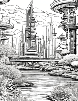 Cityscapes of Tomorrow - Coloring Book for Teens and Adults with Future Quotes for Inspiration and Relaxation