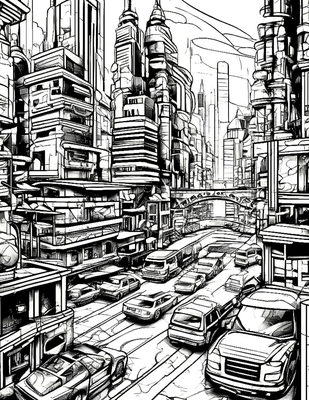 Cityscapes of Tomorrow - Coloring Book for Teens and Adults with Future Quotes for Inspiration and Relaxation