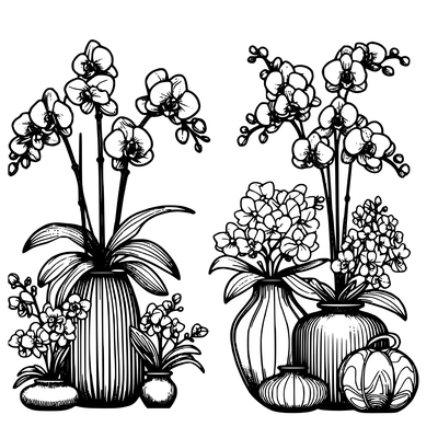 Orchideen-Zauber - Ratgeber und Malbuch