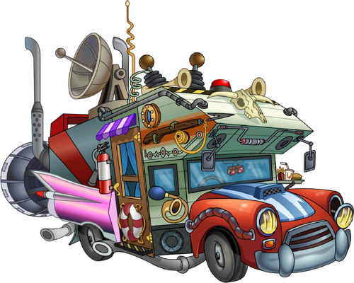 van - transport - sciences et techniques - smiley émoticône émoji cartoon clipart illustration - artémotic
