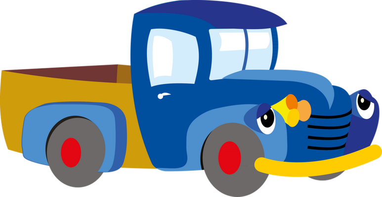 pick-up - transport - sciences et techniques - smiley émoticône émoji cartoon clipart illustration - artémotic
