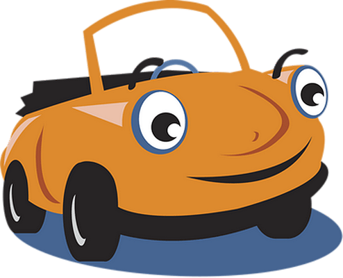 cabriolet - transport - sciences et techniques - smiley émoticône émoji cartoon clipart illustration - artémotic