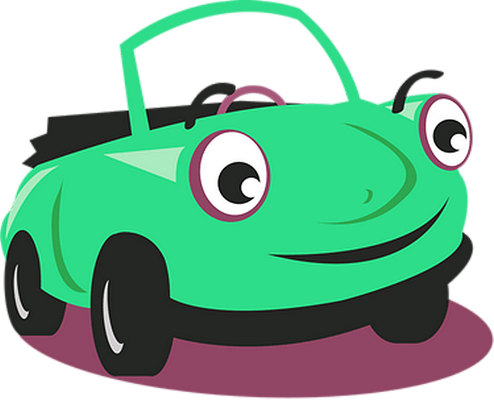 cabriolet - transport - sciences et techniques - smiley émoticône émoji cartoon clipart illustration - artémotic