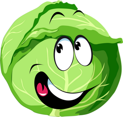chou - légume - alimentation - smiley émoticône émoji cartoon clipart illustration - artémotic