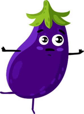 aubergine - légume - alimentation - smiley émoticône émoji cartoon clipart illustration - artémotic