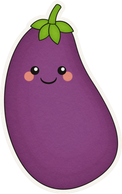 aubergine - légume - alimentation - smiley émoticône émoji cartoon clipart illustration - artémotic