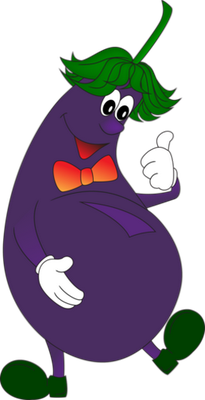 aubergine - légume - alimentation - smiley émoticône émoji cartoon clipart illustration - artémotic