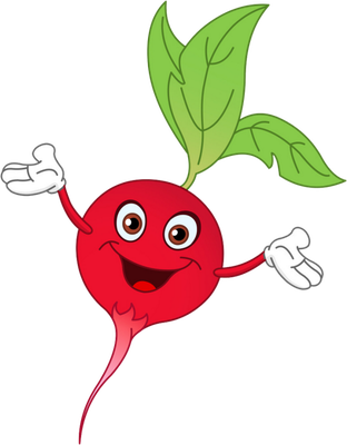 radis - légume - alimentation - smiley émoticône émoji cartoon clipart illustration - artémotic