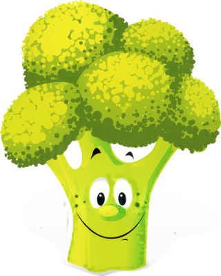 brocoli - légume - alimentation - smiley émoticône émoji cartoon clipart illustration - artémotic
