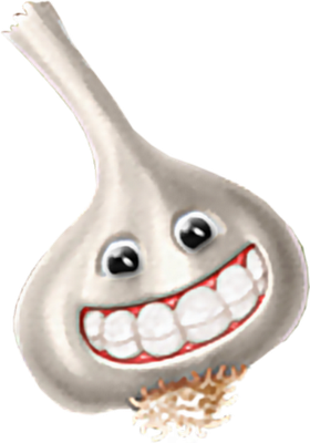 ail - légume - alimentation - smiley émoticône émoji cartoon clipart illustration - artémotic