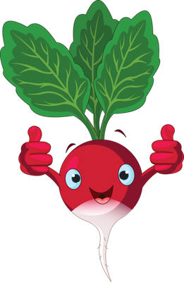radis - légume - alimentation - smiley émoticône émoji cartoon clipart illustration - artémotic