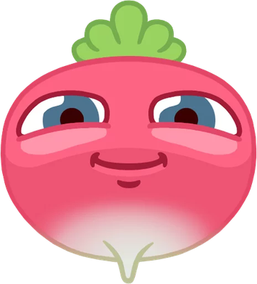 radis - légume - alimentation - smiley émoticône émoji cartoon clipart illustration - artémotic