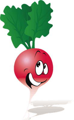 radis - légume - alimentation - smiley émoticône émoji cartoon clipart illustration - artémotic
