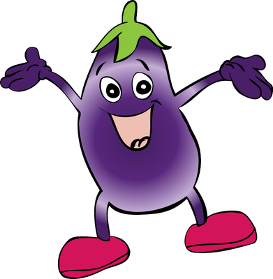 aubergine - légume - alimentation - smiley émoticône émoji cartoon clipart illustration - artémotic