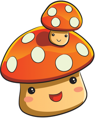 champignon - légume - alimentation - smiley émoticône émoji cartoon clipart illustration - artémotic