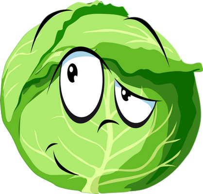 chou - légume - alimentation - smiley émoticône émoji cartoon clipart illustration - artémotic