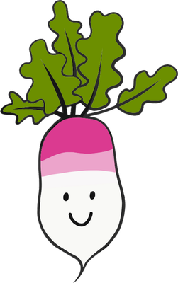 radis - légume - alimentation - smiley émoticône émoji cartoon clipart illustration - artémotic
