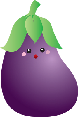 aubergine - légume - alimentation - smiley émoticône émoji cartoon clipart illustration - artémotic