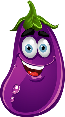 aubergine - légume - alimentation - smiley émoticône émoji cartoon clipart illustration - artémotic