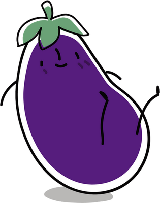 aubergine - légume - alimentation - smiley émoticône émoji cartoon clipart illustration - artémotic