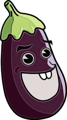 aubergine - légume - alimentation - smiley émoticône émoji cartoon clipart illustration - artémotic