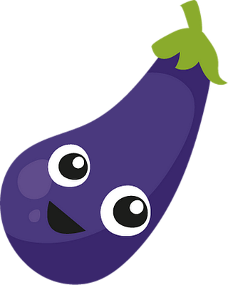 aubergine - légume - alimentation - smiley émoticône émoji cartoon clipart illustration - artémotic