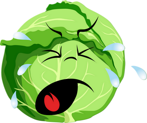 chou - légume - alimentation - smiley émoticône émoji cartoon clipart illustration - artémotic