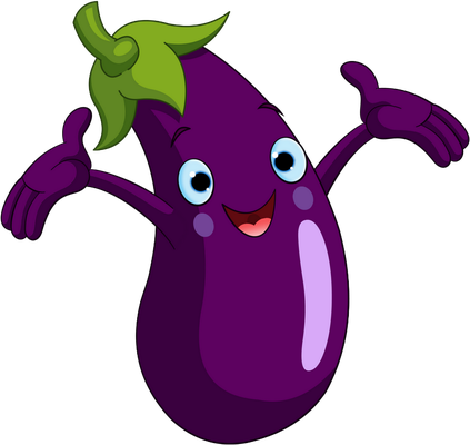 aubergine - légume - alimentation - smiley émoticône émoji cartoon clipart illustration - artémotic