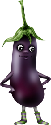 aubergine - légume - alimentation - smiley émoticône émoji cartoon clipart illustration - artémotic
