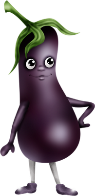 aubergine - légume - alimentation - smiley émoticône émoji cartoon clipart illustration - artémotic