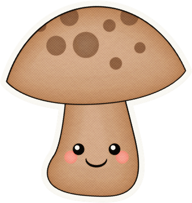 champignon - légume - alimentation - smiley émoticône émoji cartoon clipart illustration - artémotic