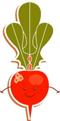 radis - légume - alimentation - smiley émoticône émoji cartoon clipart illustration - artémotic