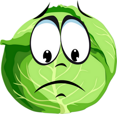 chou - légume - alimentation - smiley émoticône émoji cartoon clipart illustration - artémotic