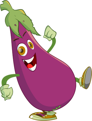 aubergine - légume - alimentation - smiley émoticône émoji cartoon clipart illustration - artémotic