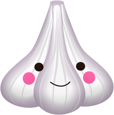 ail - légume - alimentation - smiley émoticône émoji cartoon clipart illustration - artémotic