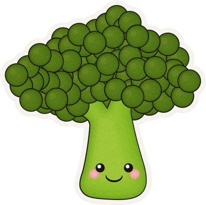 brocoli - légume - alimentation - smiley émoticône émoji cartoon clipart illustration - artémotic
